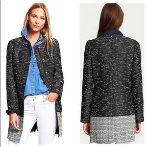 Banana Republic Tweed Collarless Coat
